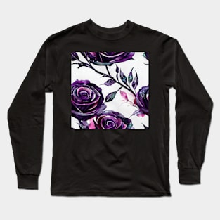 Watercolor rose pattern design Long Sleeve T-Shirt